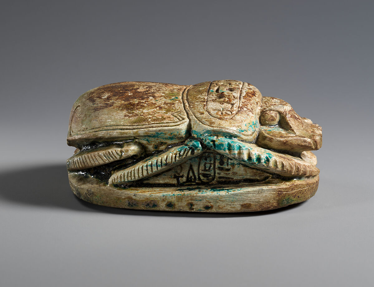 Scarab Commemorating the Construction of an Artificial Lake, Steatite (glazed)