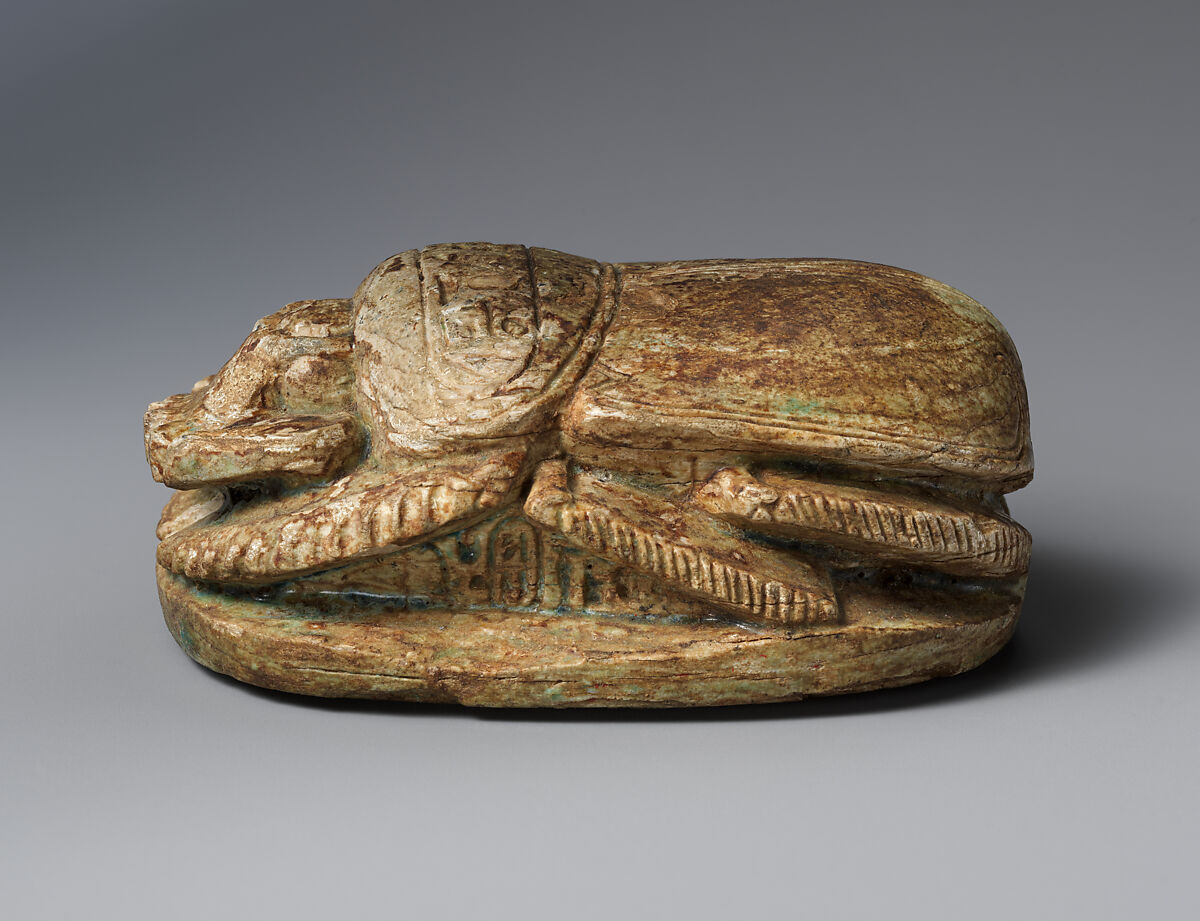 Scarab Commemorating the Construction of an Artificial Lake, Steatite (glazed)