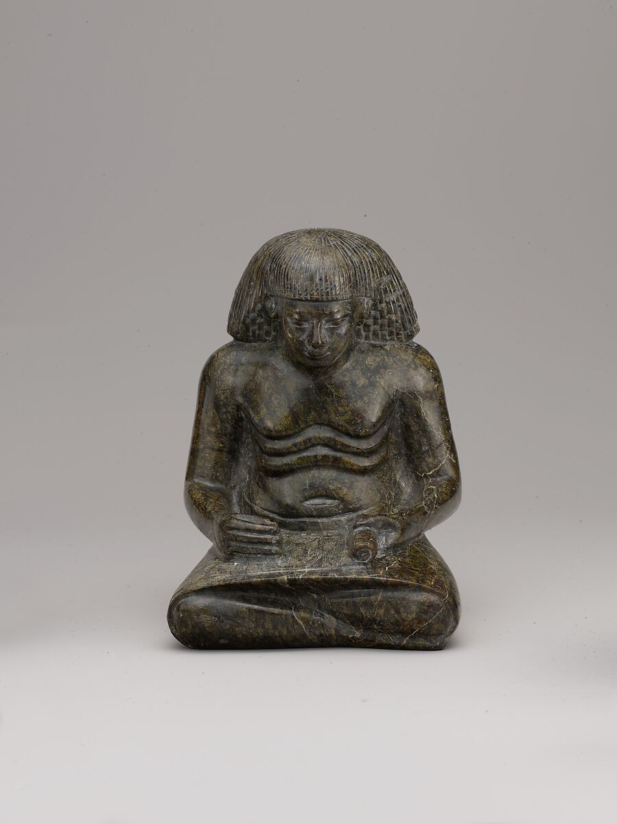 Statuette of a Scribe, Serpentinite 