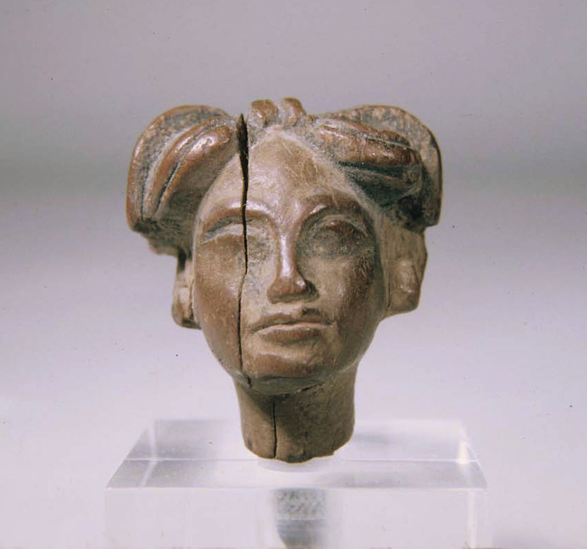Head of a woman from a spoon, Wood 