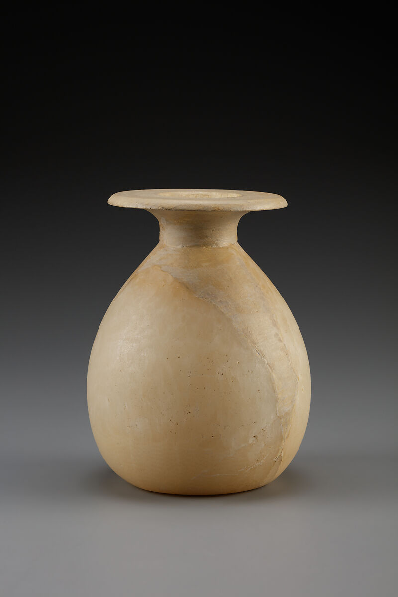 Unguent Vase of Queen Kiya, Travertine (Egyptian alabaster)