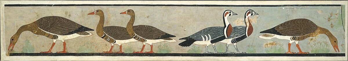 Facsimile Painting of Geese, Tomb of Nefermaat and Itet, Charles K. Wilkinson [painted 1920-21], Tempera on paper 