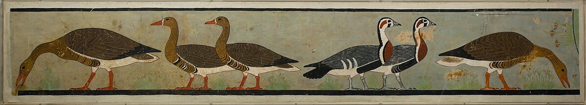 Facsimile Painting of Geese, Tomb of Nefermaat and Itet, Charles K. Wilkinson [painted 1920-21], Tempera on canvas