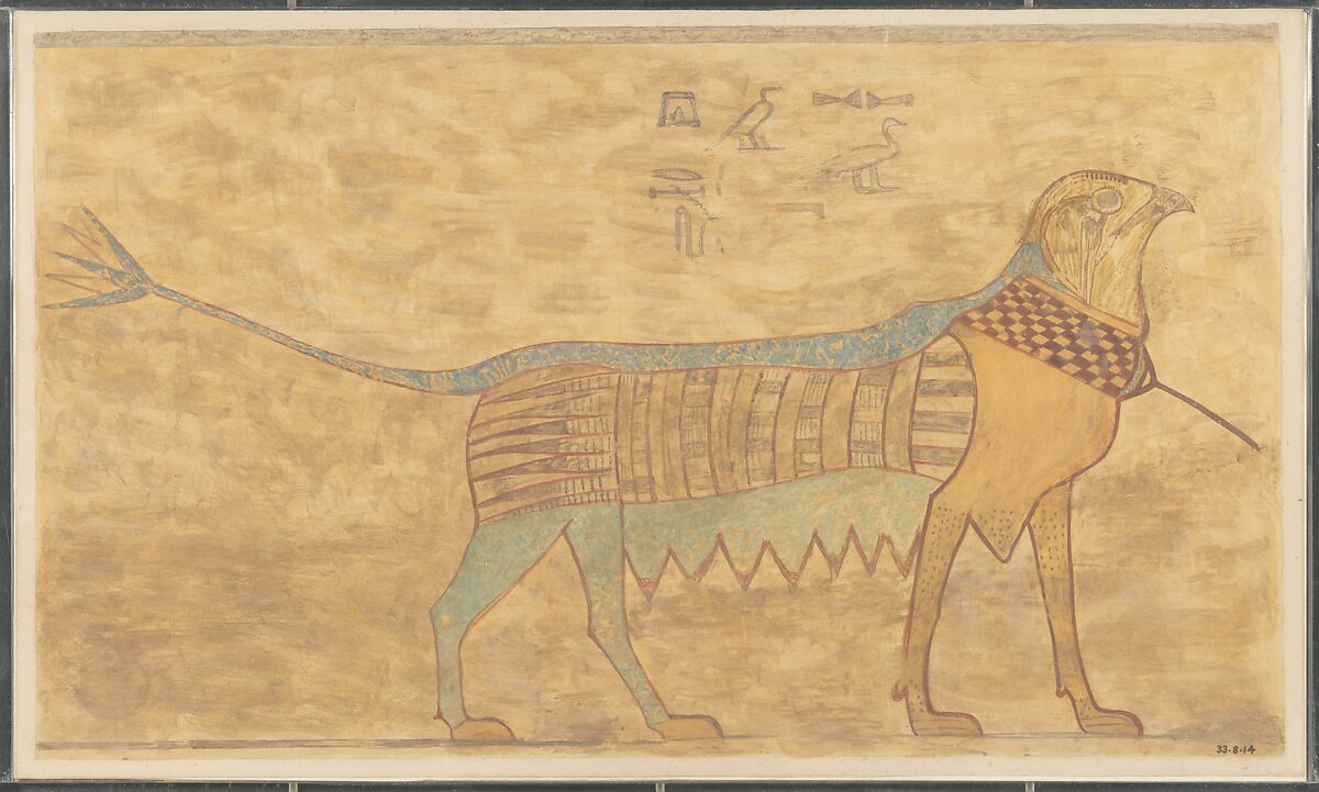 Detail of a Griffin, Tomb of Khety, Nina de Garis Davies (1881–1965) or, Tempera on paper 