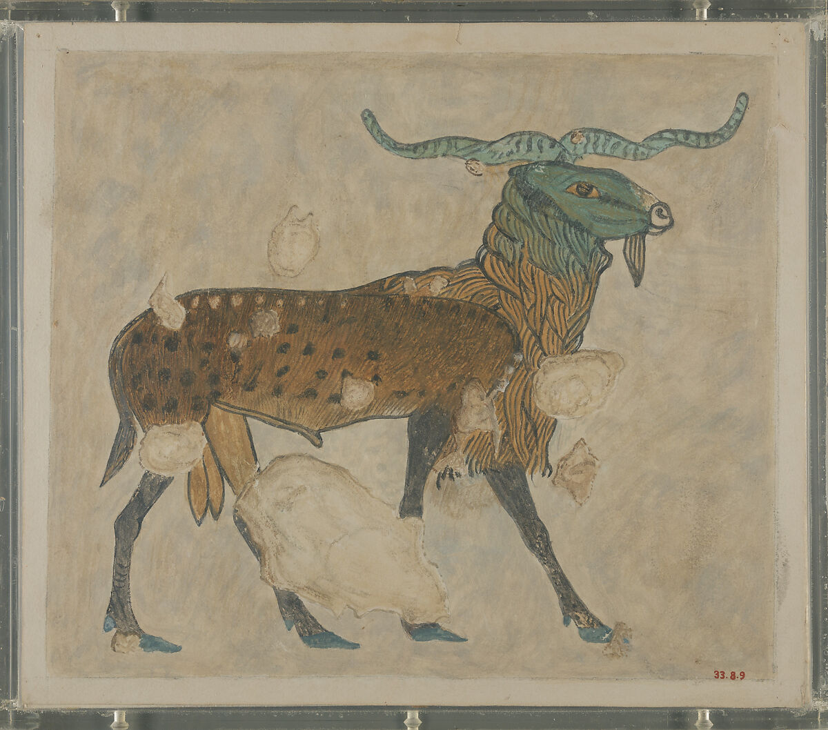 Detail of a Ram, Tomb of Khnumhotep, Nina de Garis Davies (1881–1965) or, Tempera on paper 