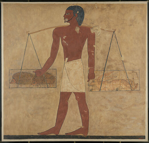 Man Transporting a Hedgehog and a Hare, Tomb of Khnumhotep