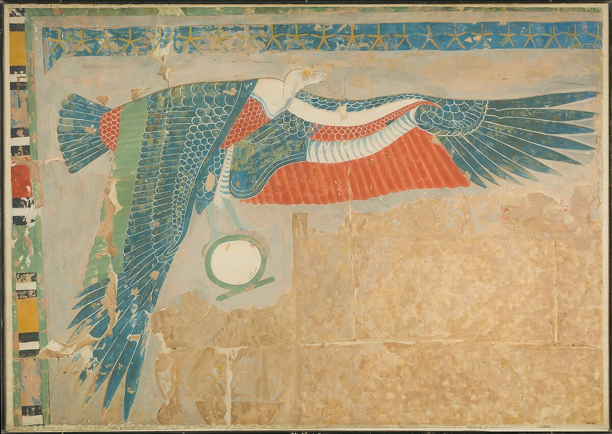 The Goddess Nekhbet, Temple of Hatshepsut, Charles K. Wilkinson, Tempera on paper 