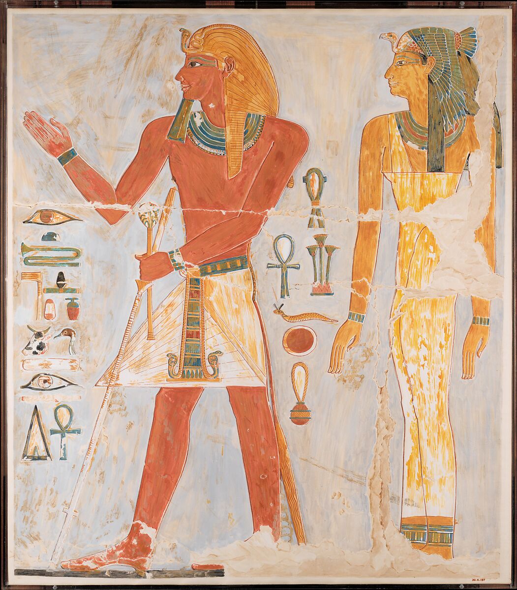 Thutmose I and His Mother Seniseneb, Nina de Garis Davies, Tempera on paper