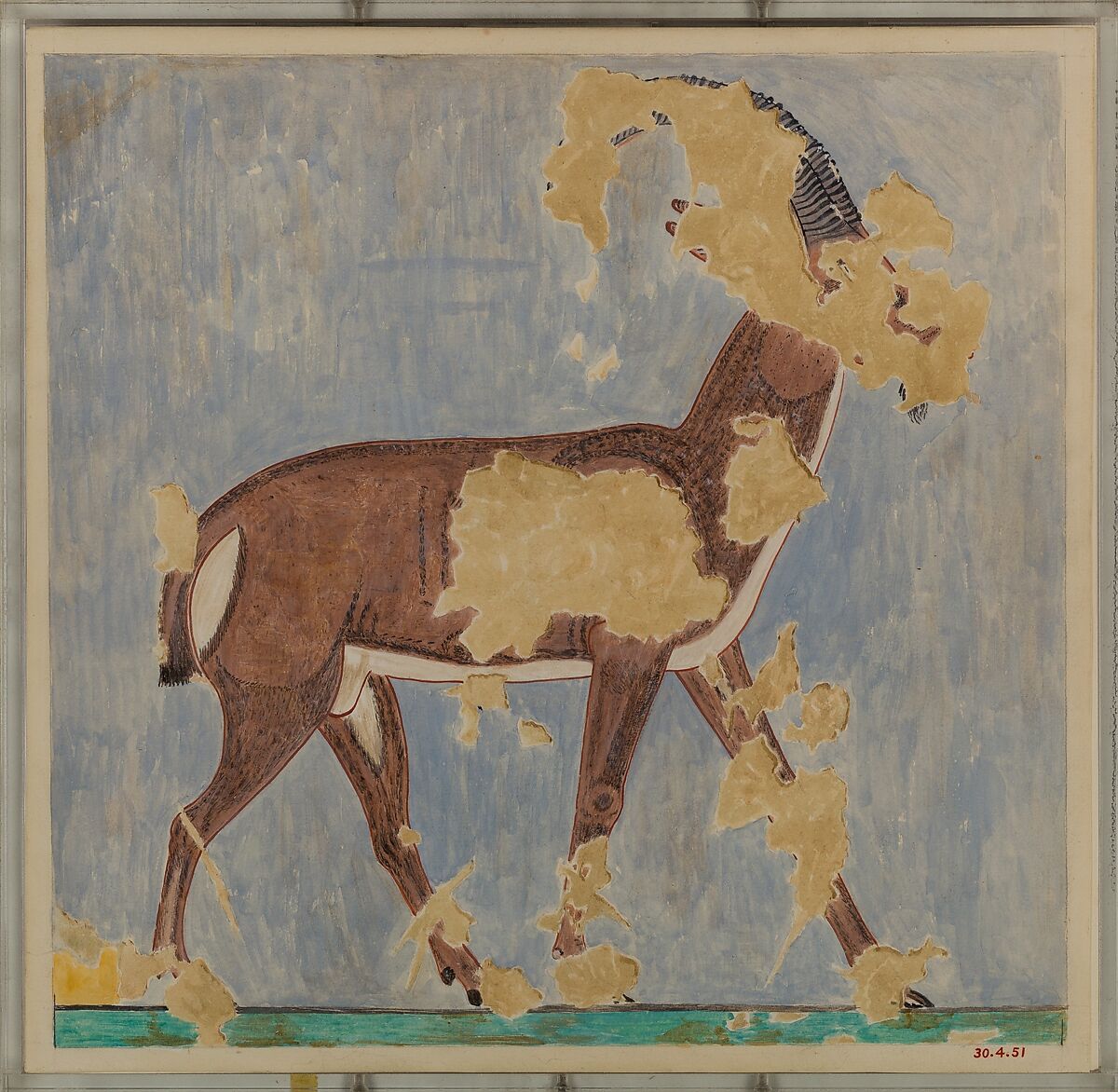 Ibex, Tomb of Amenhotep, Nina de Garis Davies (1881–1965), Tempera on paper 