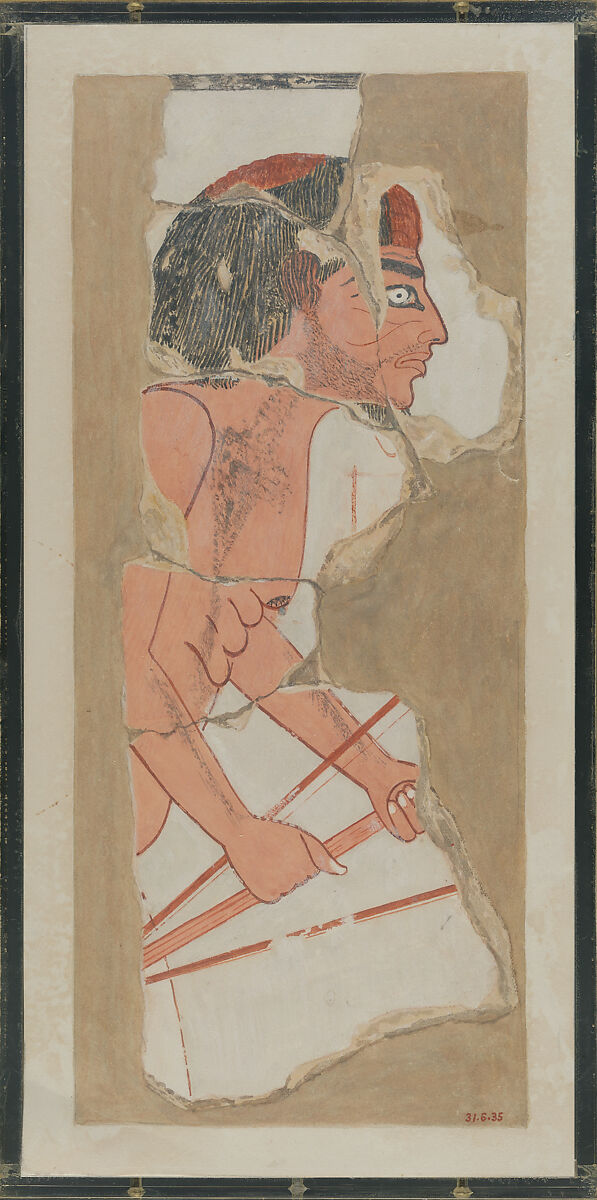 Facsimile Painting of a Foreigner, Tomb of Intef, Nina de Garis Davies (1881–1965), Tempera on paper 