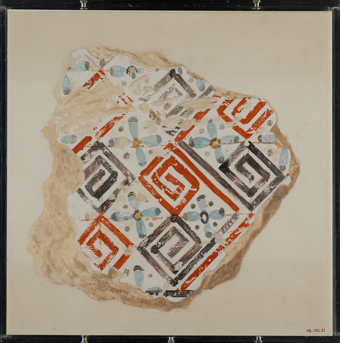 Ceiling Fragment , Tomb of Intef, Nina de Garis Davies (1881–1965), Tempera on paper 