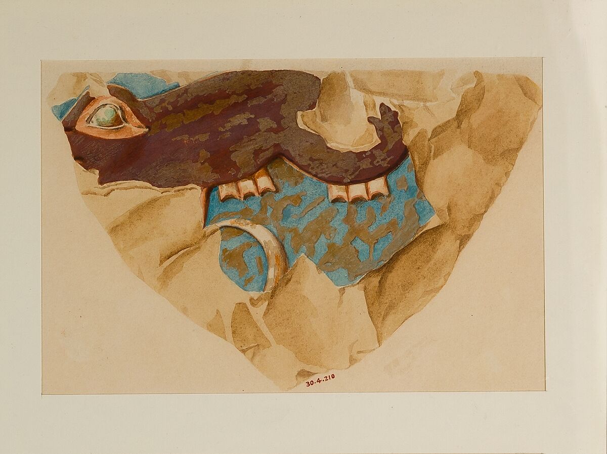Hippopotamus Head, Hugh R. Hopgood, Tempera on paper 