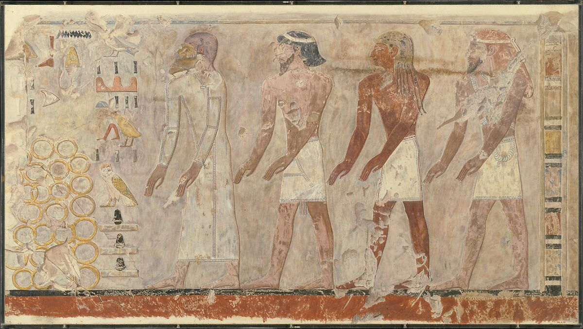 Four Foreign Rulers, Tomb of Puyemre, Norman de Garis Davies (1865–1941), Tempera on paper 