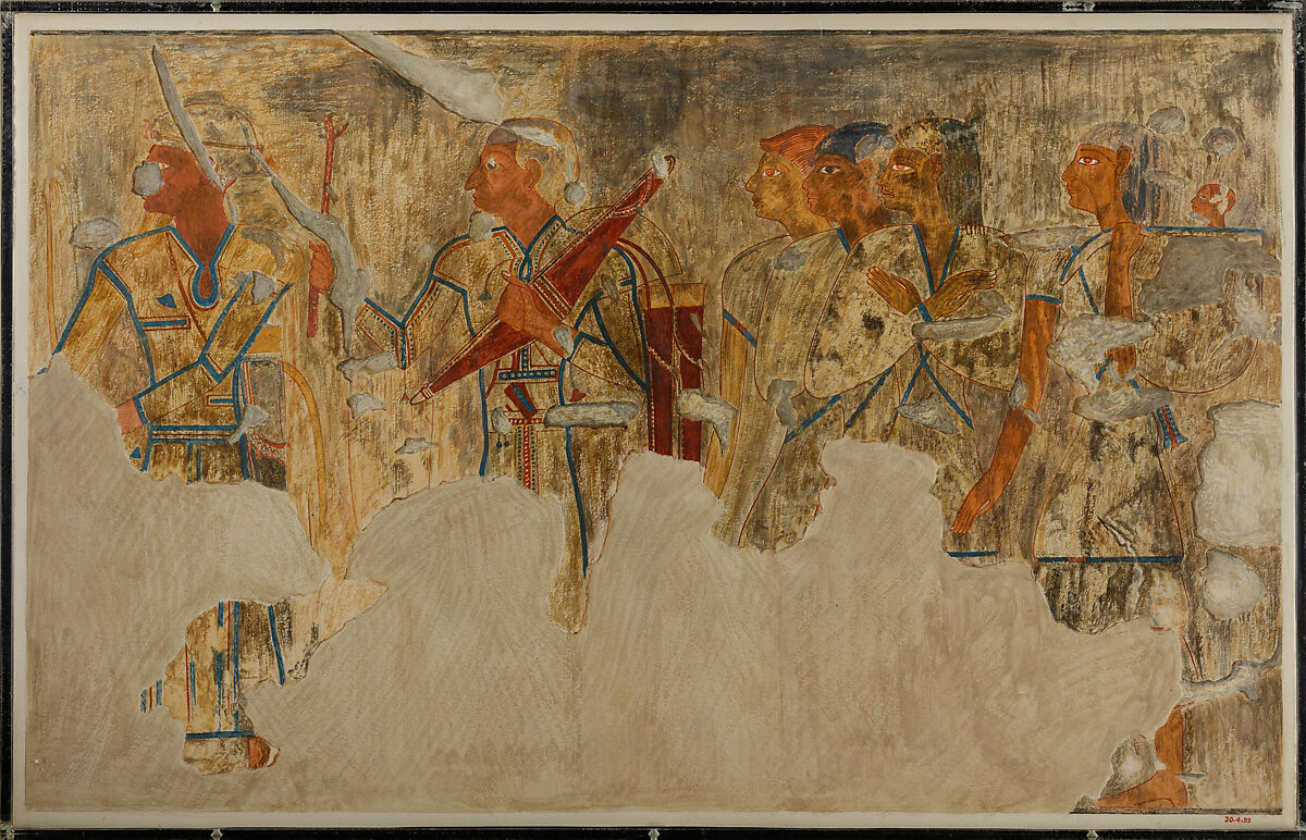 Delegation of Foreigners, Tomb of User, Nina de Garis Davies (1881–1965) or, Tempera on Paper 