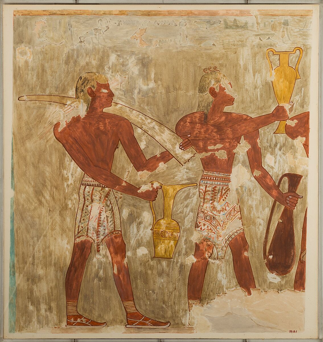 Aegean Islanders in the Tomb of Rekhmire, Nina de Garis Davies (1881–1965), Tempera on paper 