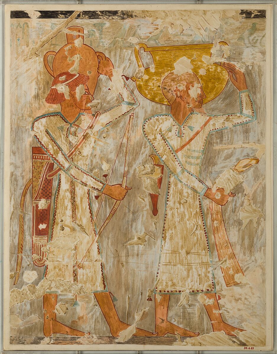 Syrians Bringing Vessels and Weapons, Tomb of Rekhmire, Nina de Garis Davies (1881–1965), Tempera on Paper