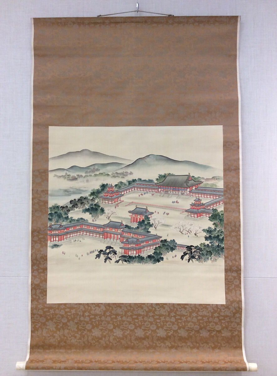 Tai Kyokuden Temple in Kyoto; Built in 1895, Hanging scroll; color on silk, Japan