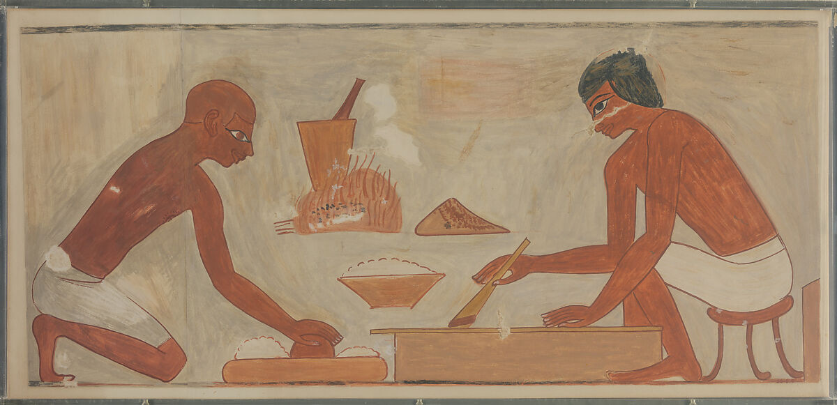 Gesso Preparation and Application, Tomb of Rekhmire, Nina de Garis Davies (1881–1965), Tempera on paper 