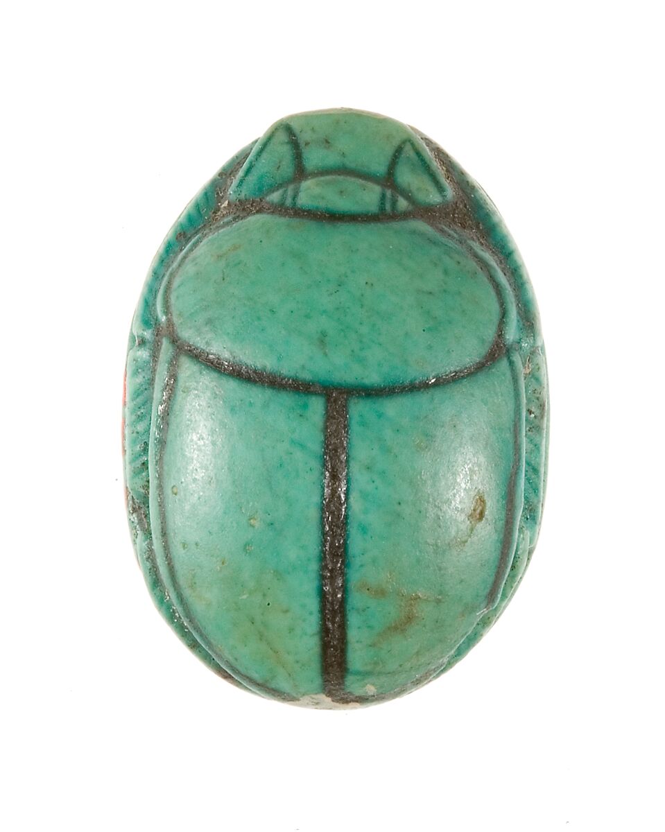 Scarab Inscribed with a Grazing Antelope, Steatite (glazed)