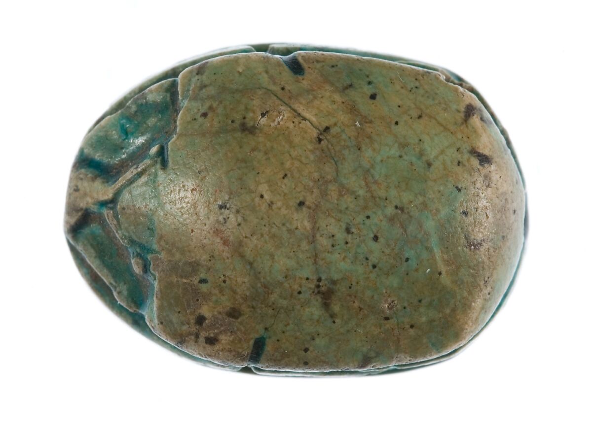 Canaanite Scarab with a Lion over a Crocodile, Steatite