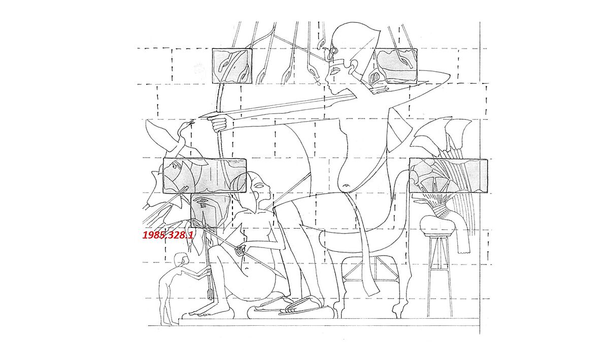 Royal hand, Limestone, paint