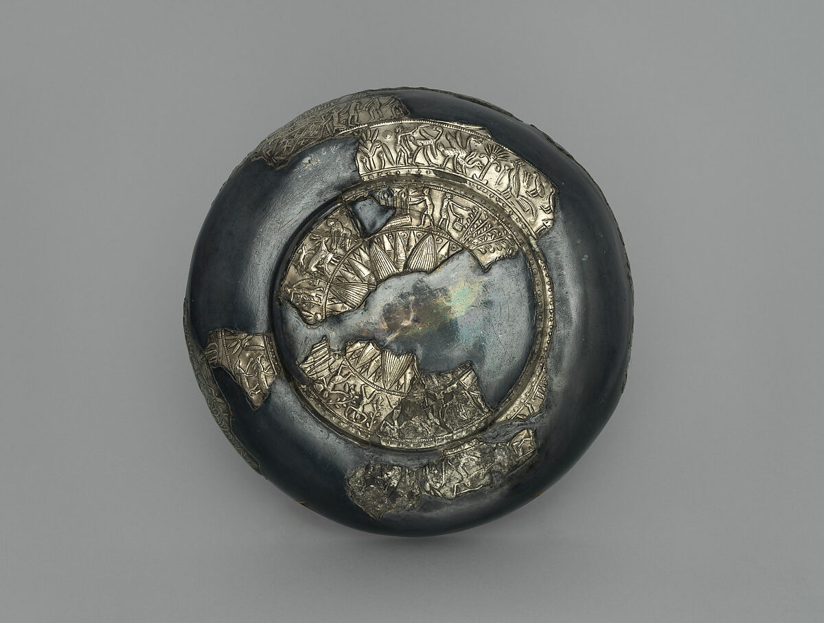Bowl Decorated with Marsh Scenes, Silver 