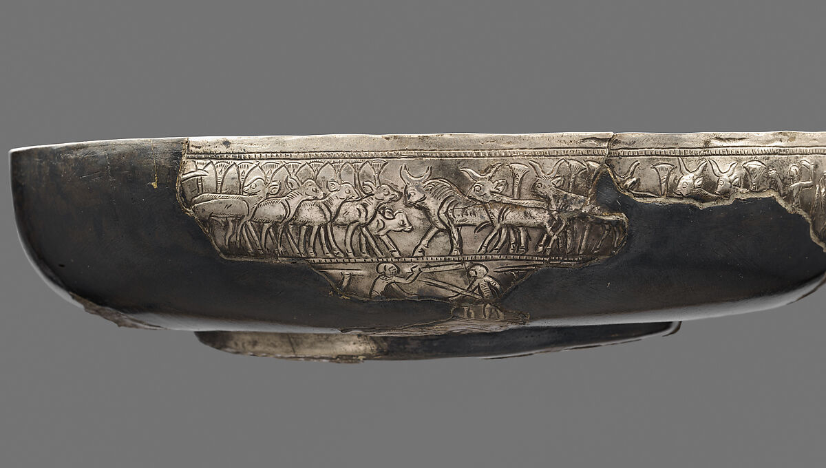 Bowl Decorated with Marsh Scenes, Silver