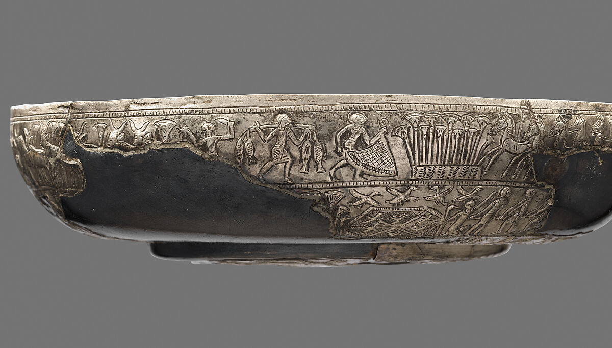 Bowl Decorated with Marsh Scenes, Silver