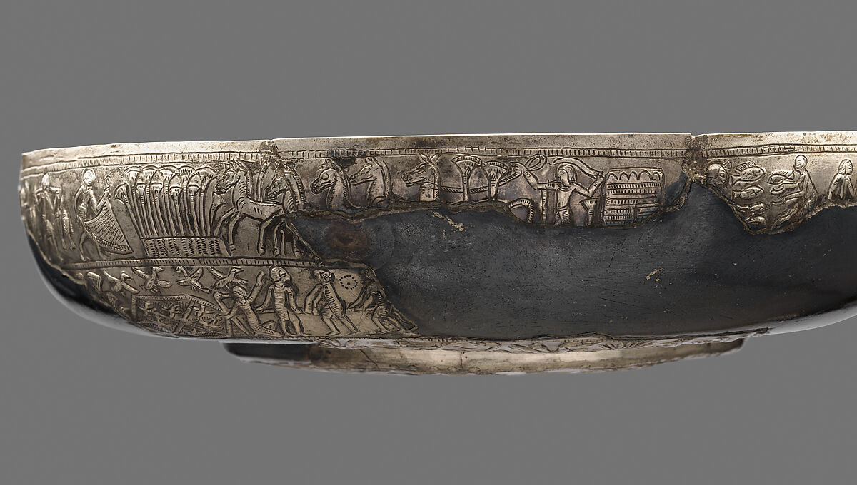 Bowl Decorated with Marsh Scenes, Silver