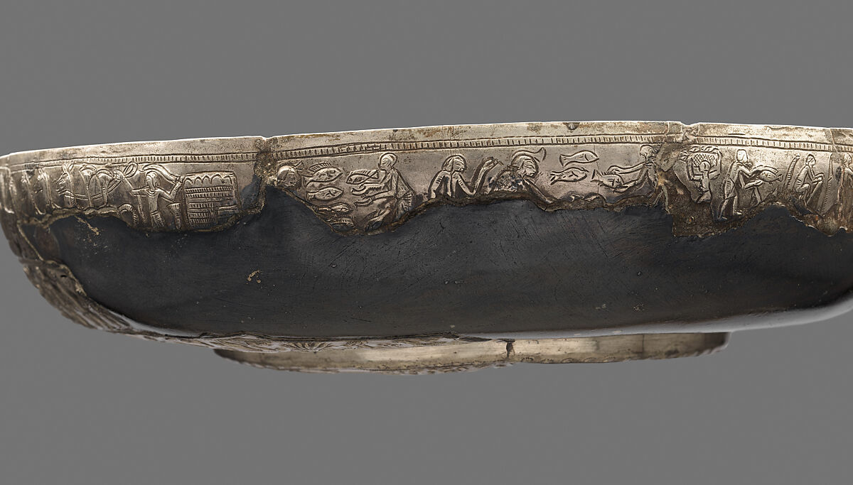 Bowl Decorated with Marsh Scenes, Silver