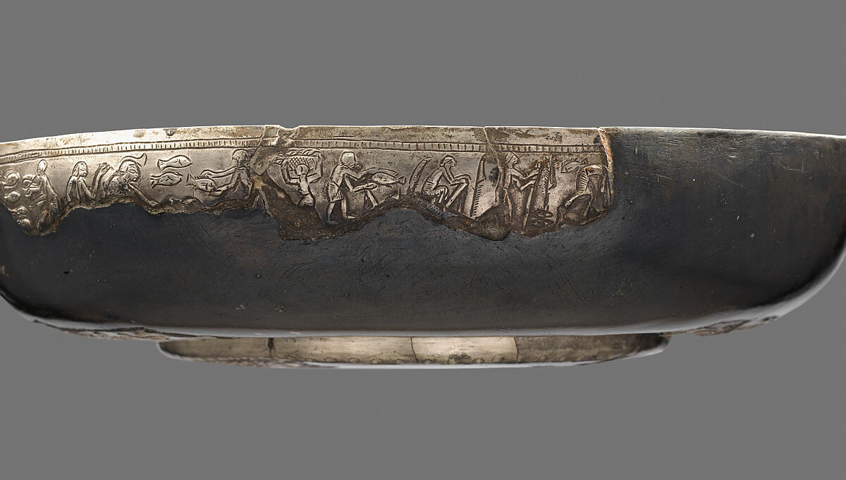 Bowl Decorated with Marsh Scenes, Silver