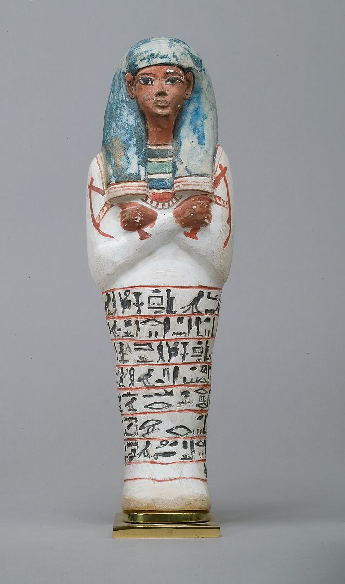 Shabti of Sennedjem, Limestone, paint 