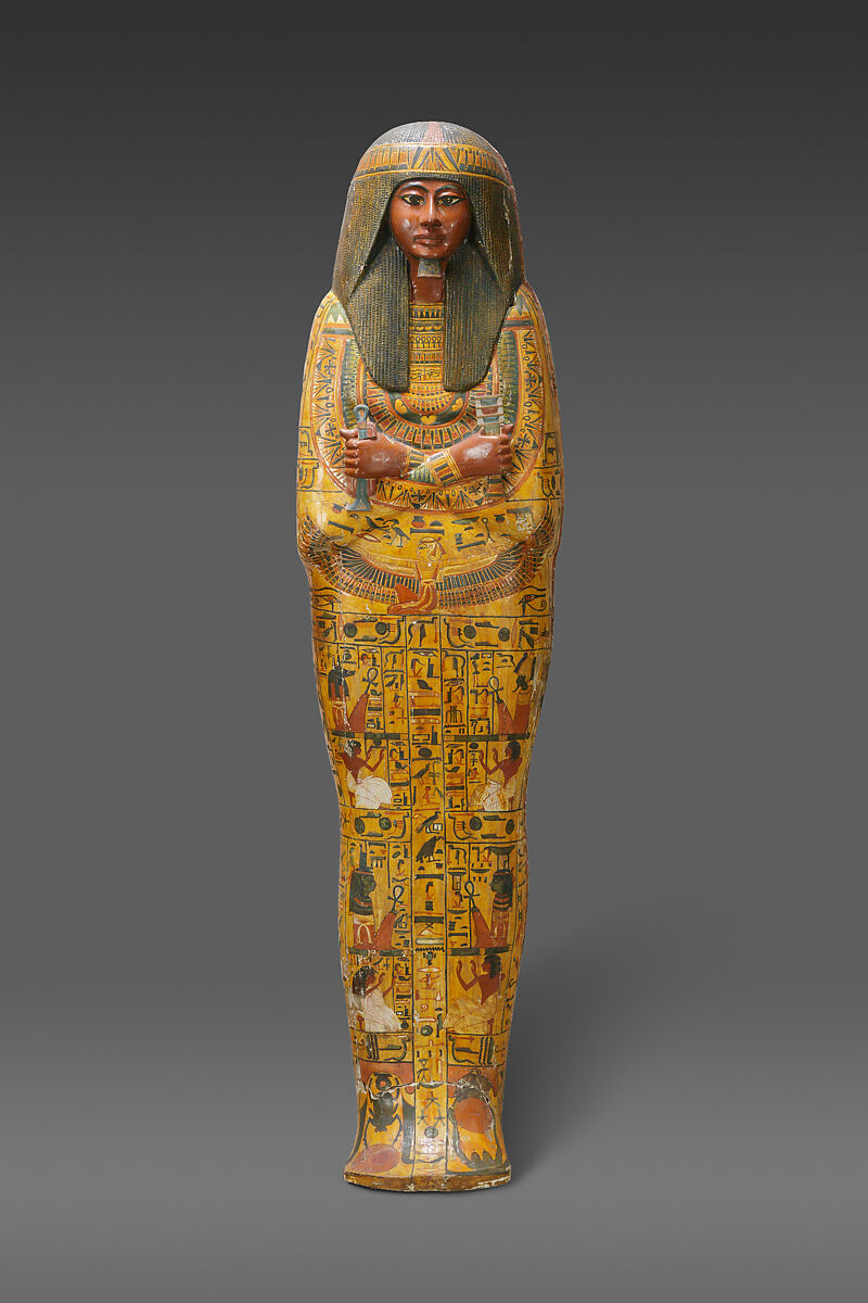 Inner coffin of Khonsu, Wood, gesso, paint 