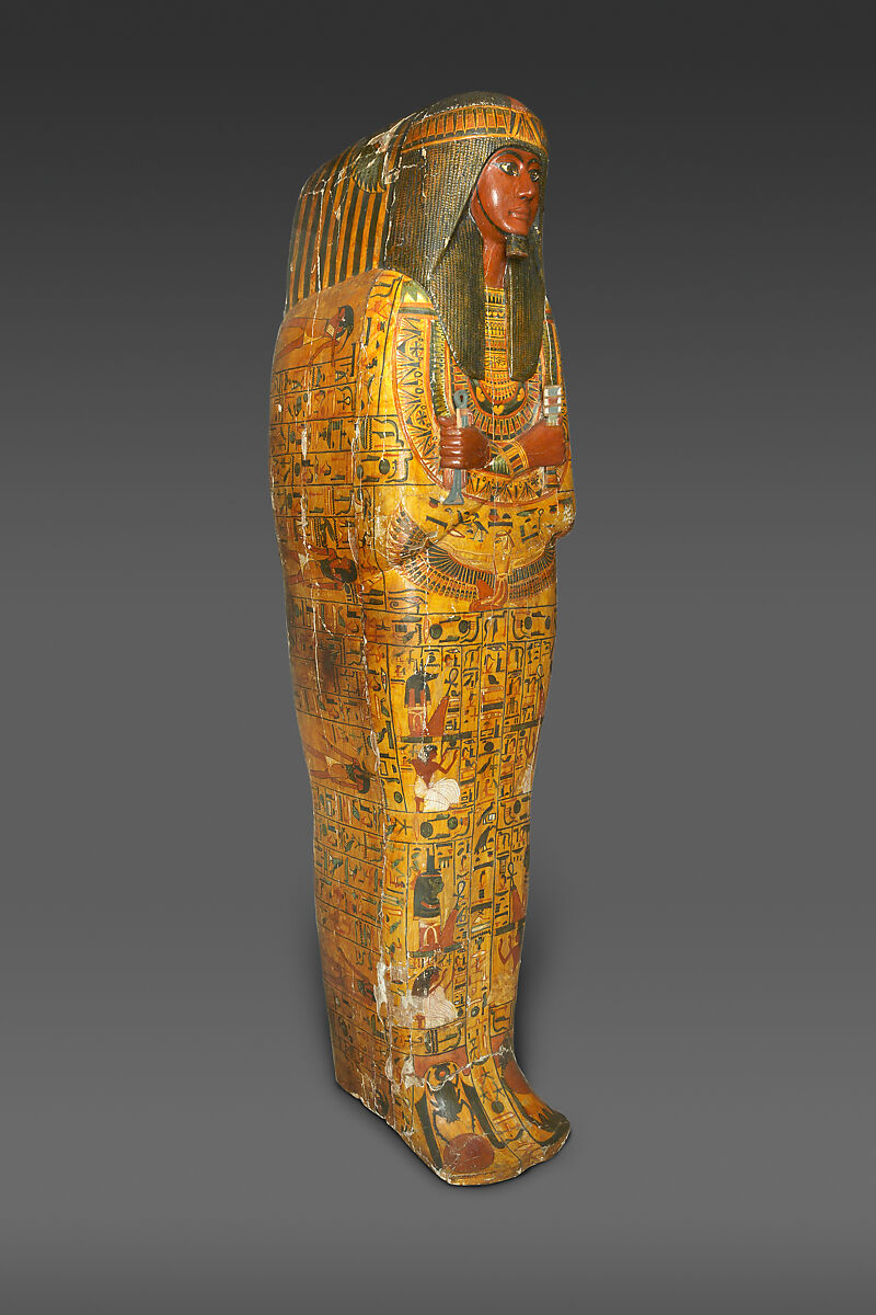 Inner coffin of Khonsu, Wood, gesso, paint