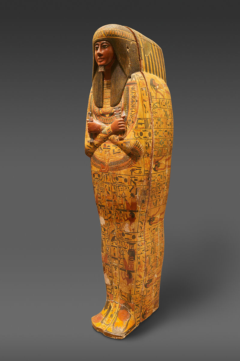 Inner coffin of Khonsu, Wood, gesso, paint