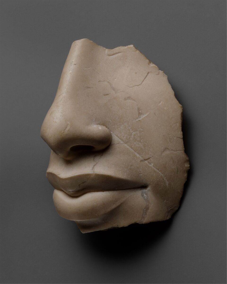 Nose and lips of Akhenaten, Indurated limestone