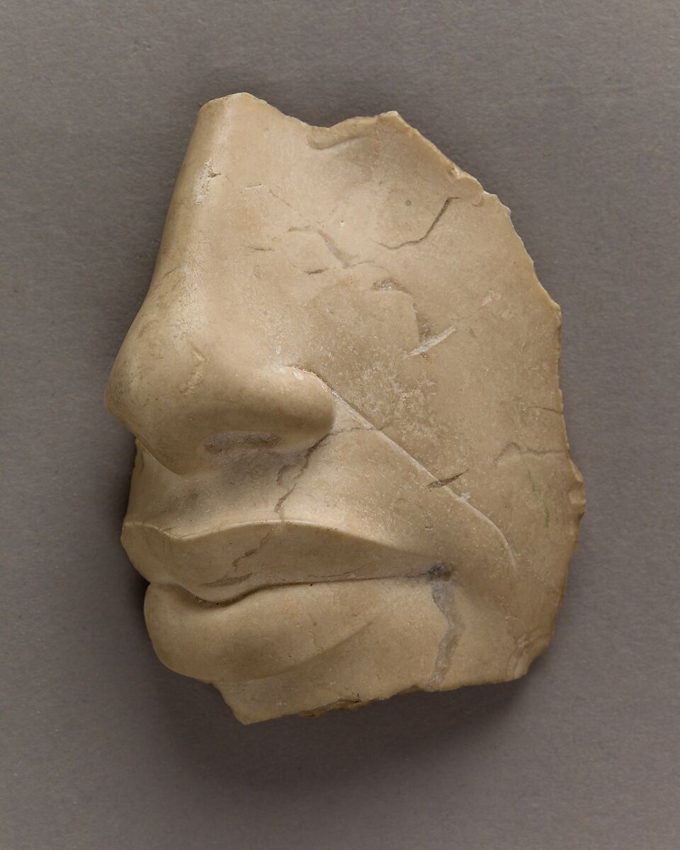 Nose and lips of Akhenaten, Indurated limestone