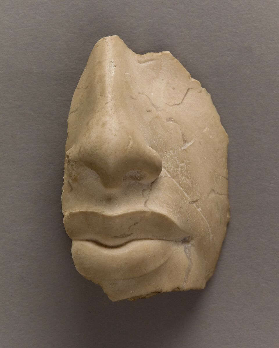 Nose and lips of Akhenaten, Indurated limestone