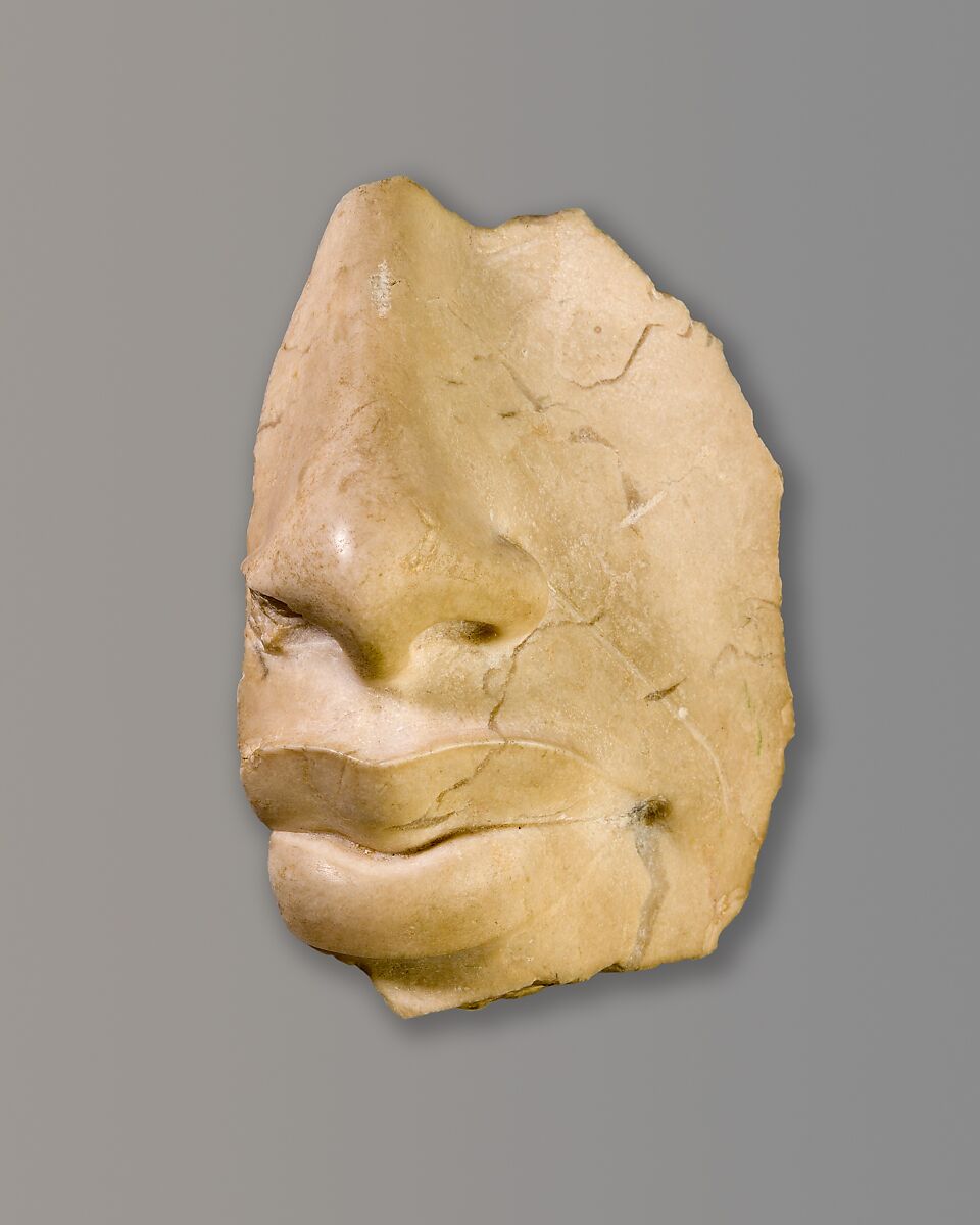 Nose and lips of Akhenaten, Indurated limestone