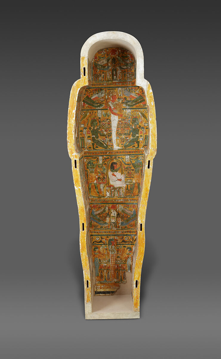 Outer coffin of Amenemopet, Wood, paste, paint