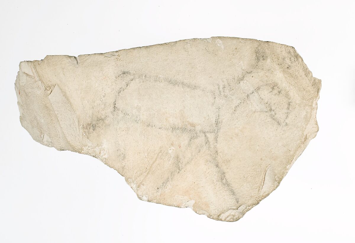 Artist's Sketch of a Horse, Limestone, ink