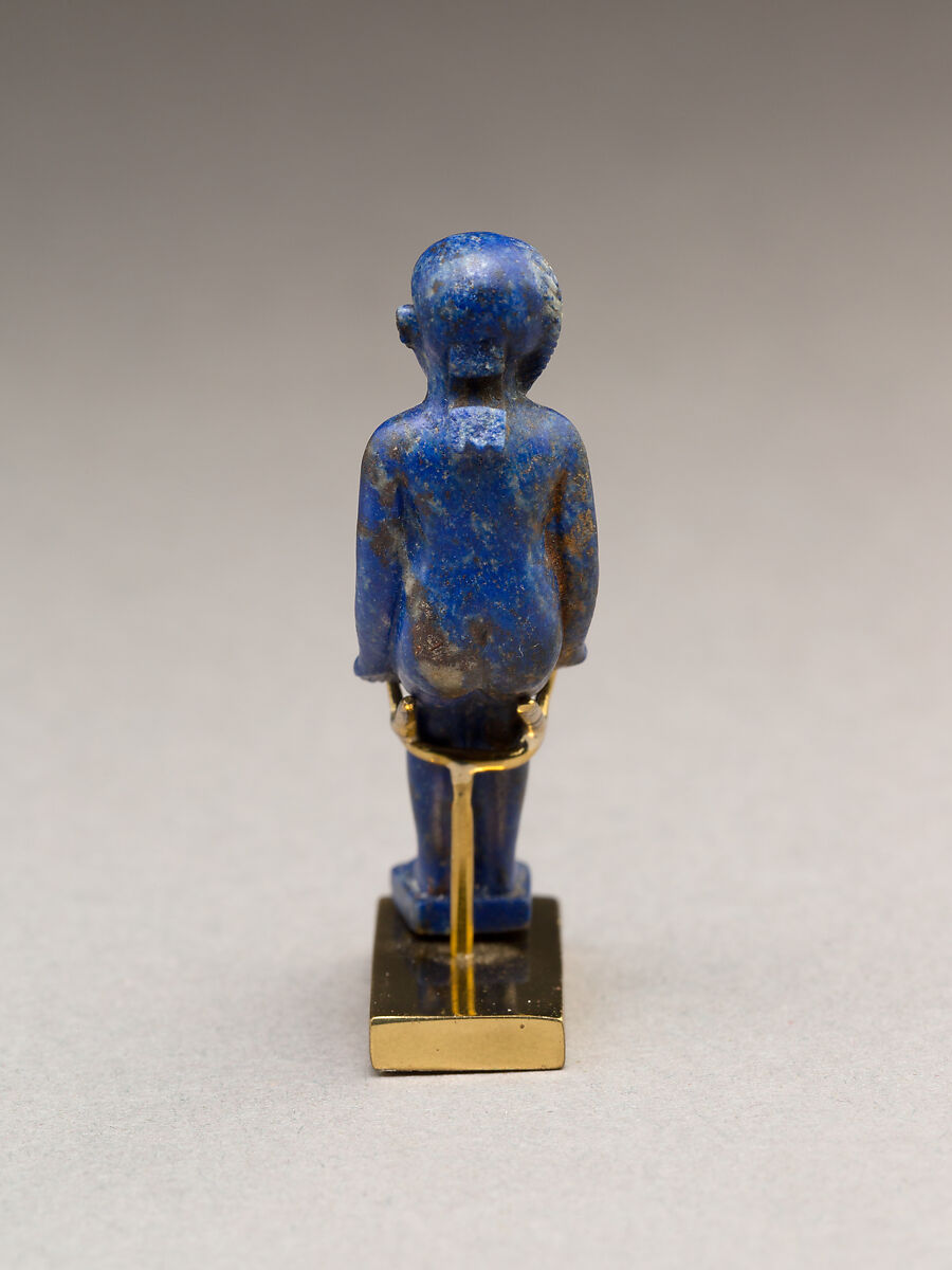 Child god (Harpokrates?) amulet, Lapis lazuli