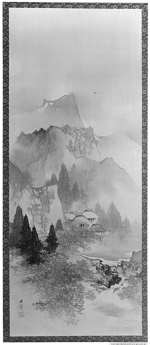 Spring Landscape, Kawabata Gyokushō (Japanese, 1842–1913), Set of two paintings; Ink and color on silk, Japan