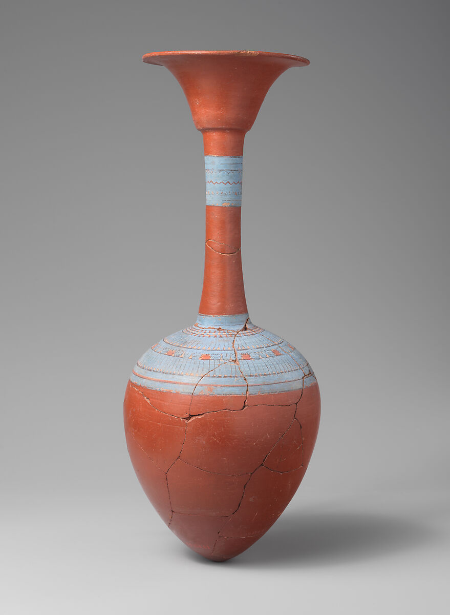 Water Bottle from Tutankhamun's Embalming Cache, Pottery, hematite wash, burnished, pigment 