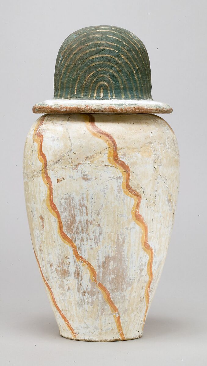 Canopic Jar of Teti, pottery, Marl A 4, paint