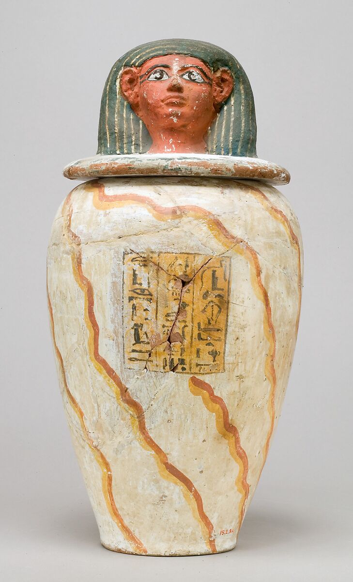 Canopic Jar of Teti, pottery, Marl A 4, paint 