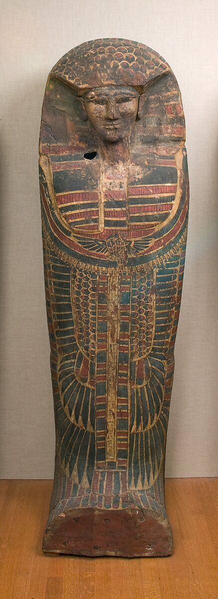 Rishi coffin of the Lady Rini, Wood (ficus sycomorus), stucco, paint, paraffin 