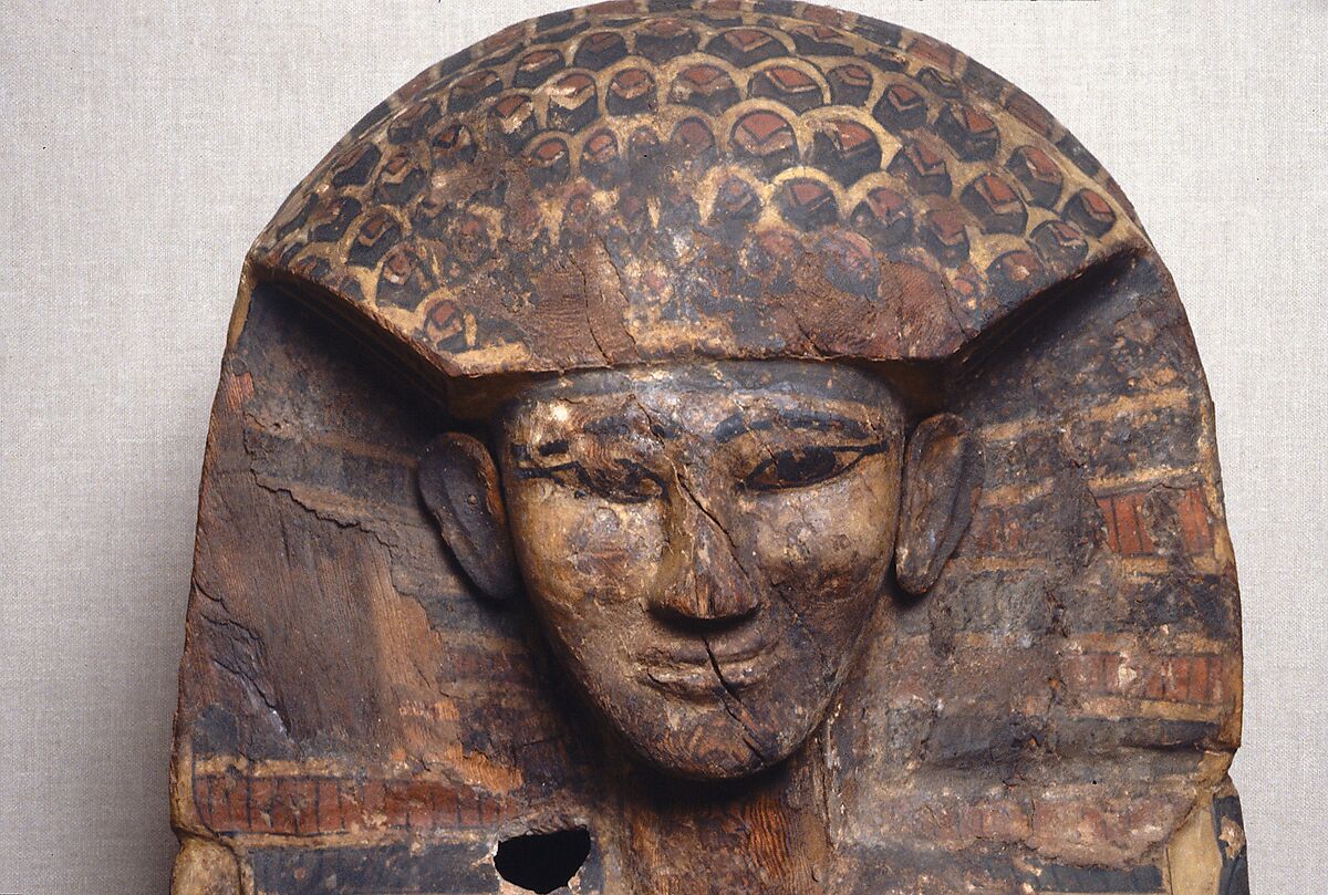 Rishi coffin of the Lady Rini, Wood (ficus sycomorus), stucco, paint, paraffin