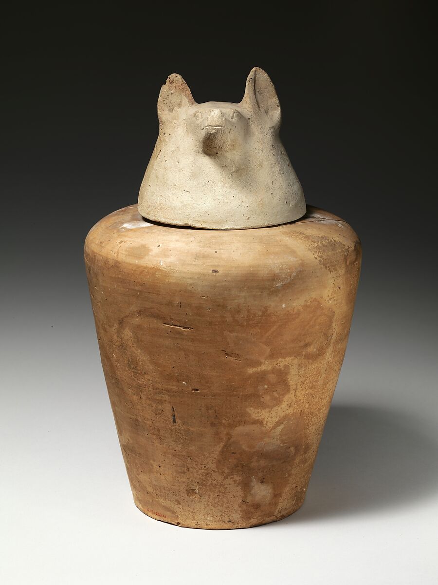 Canopic jar of Tetinakht: Duamutef, Pottery, Marl A4 