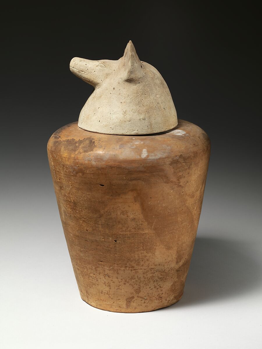 Canopic jar of Tetinakht: Duamutef, Pottery, Marl A4
